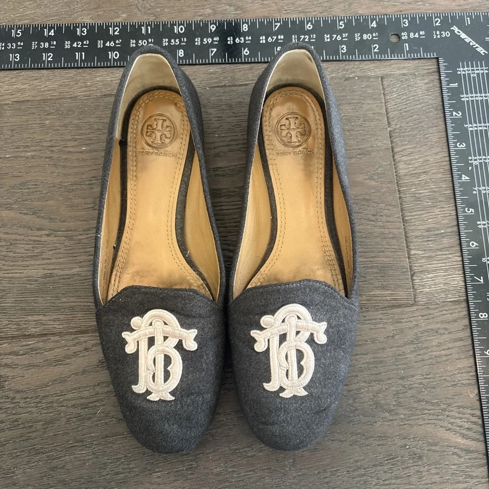Tory Burch Wall Grey Flats Women's Size 6 1/2